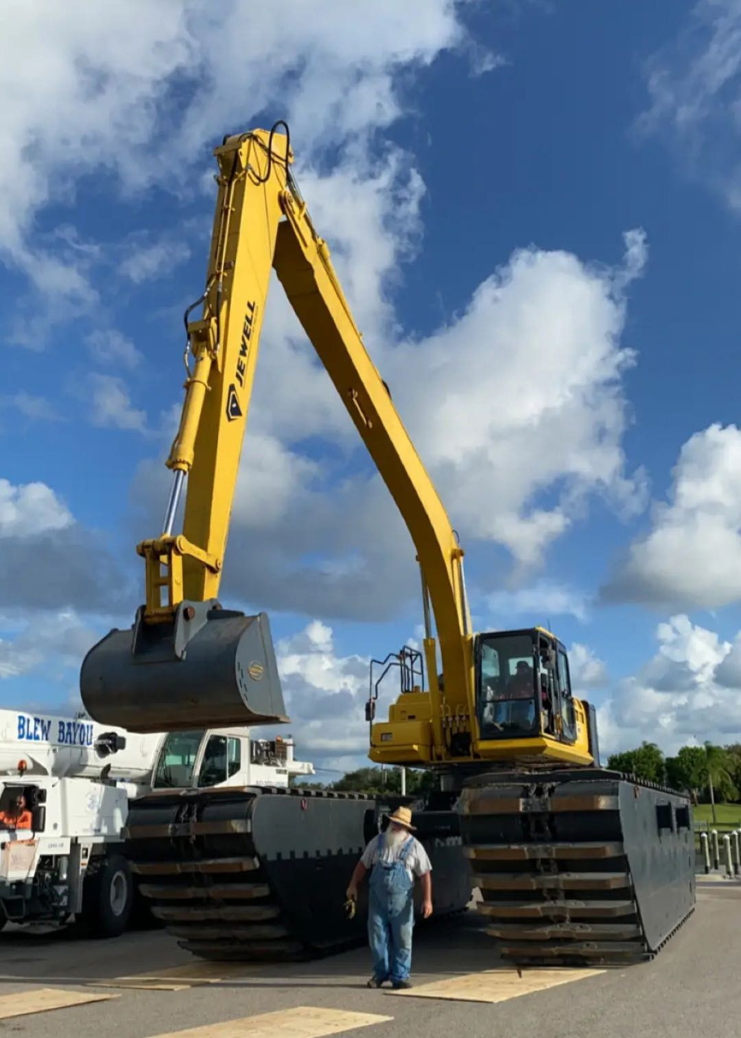 Blew Bayou Services amphibious excavator at work